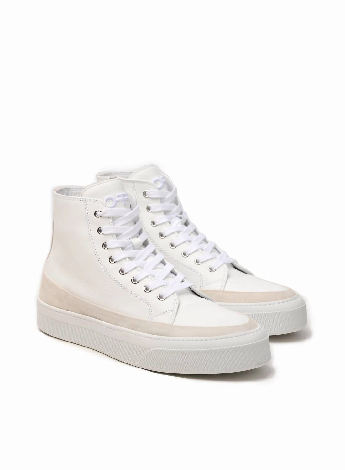 Internal Sling Women's Hi Top Derby Suede And Leather Sneaker In White