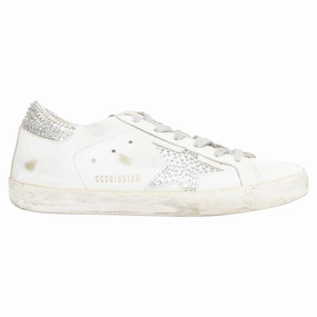 Ultra Responsive Midsole Golden Goose silver crystal distressed sneakers