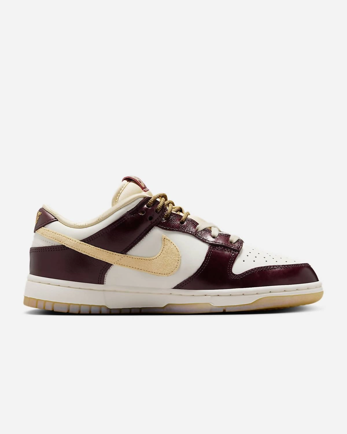 Women's Dunk Low Lx Year Of The Snake Shoes In Sail/burgundy Crush/team Gold Ultra-soft piece