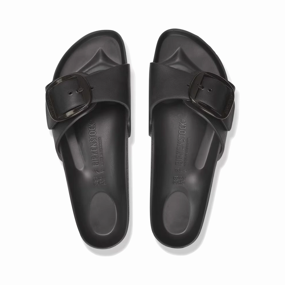 Peace Step Ventilation Channel System Birkenstock Women's Madrid Big Buckle EVA Sandal in Black