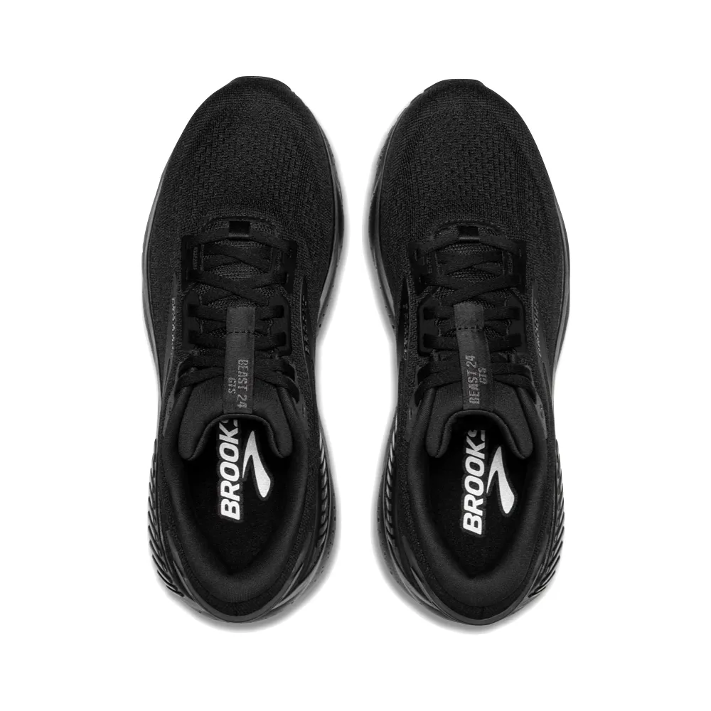 Steady Hike Versatile daily wear Brooks Men's Beast GTS 24 Sneaker in Black/Black/Ebony