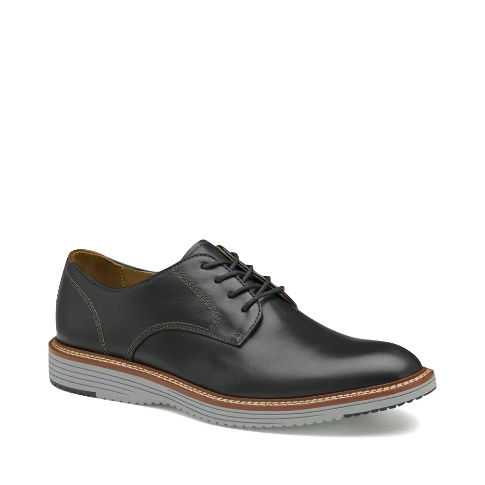 Grip Power Johnston & Murphy Men's Upton Plain Toe Leather Lace Oxford in Black