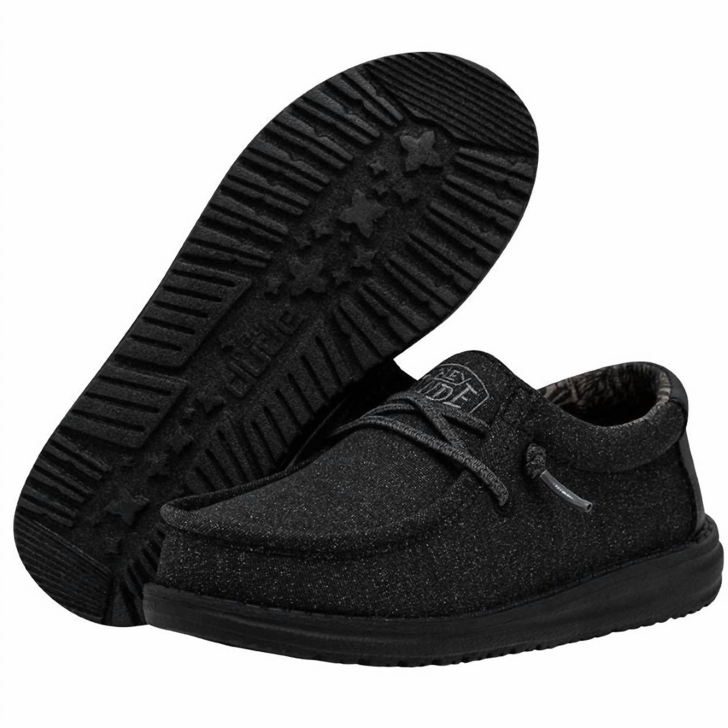 Wally Youth Shoes In Basic Black Hydrophobic coating
