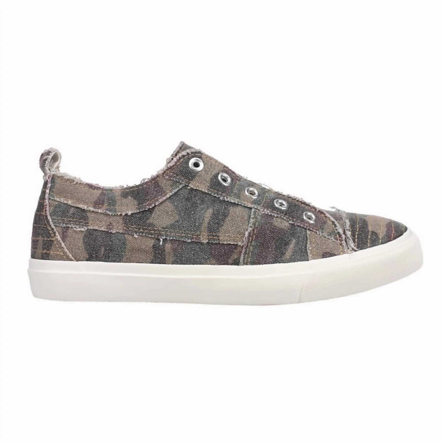 Women's Slip-On Canvas Shoes In Camouflage Cushioned Control