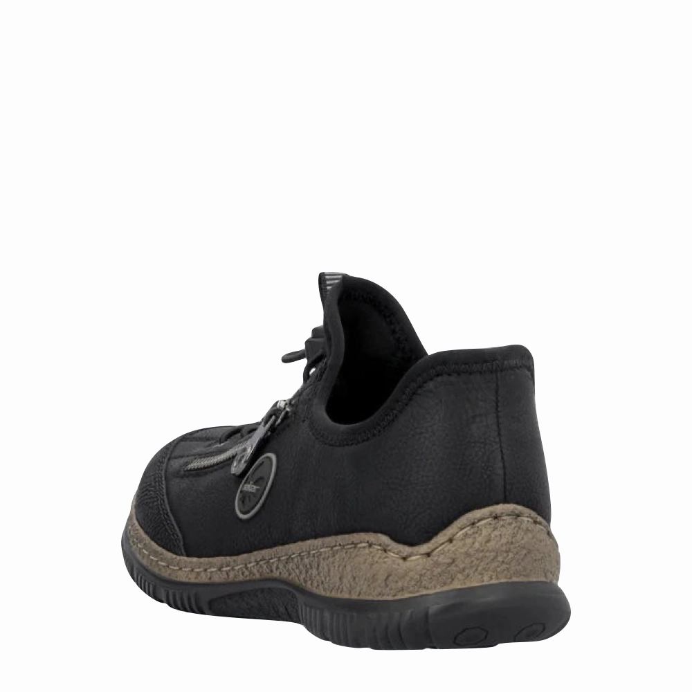 Rieker Women's Nikita 67 Slip On Sneaker in Black Chat Walk