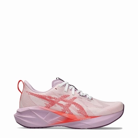 Canyon Path Current Hike Asics Women's Novablast 5 Sneaker in White/Coral