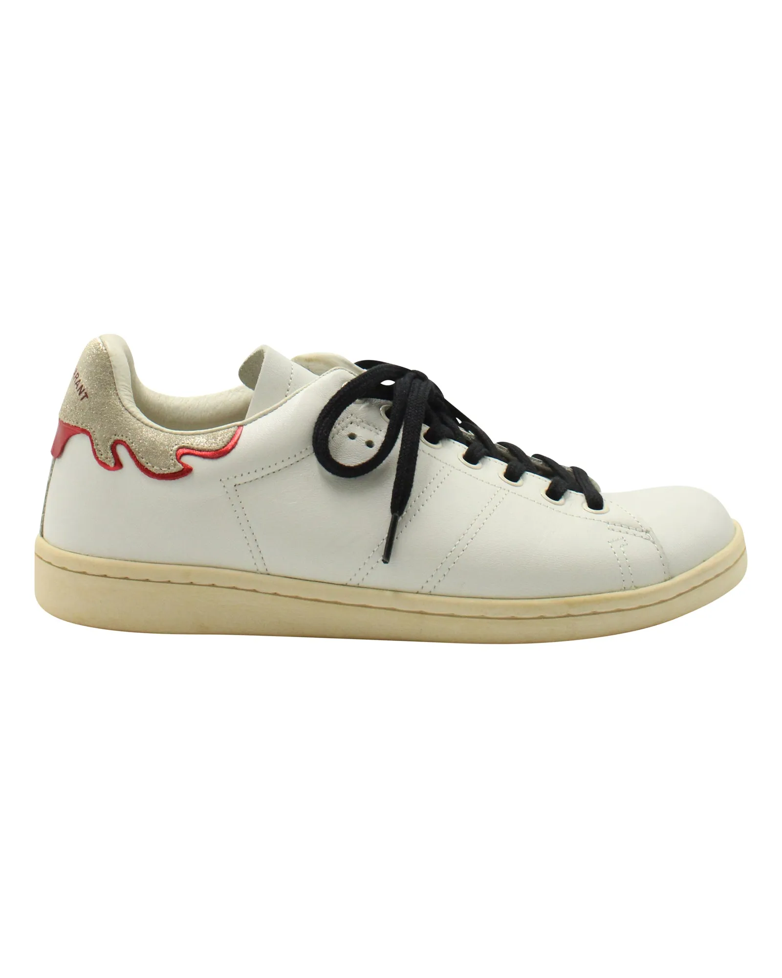 Isabel Marant Bart Low-Top Sneakers in White Leather Orthopedic Arch Support