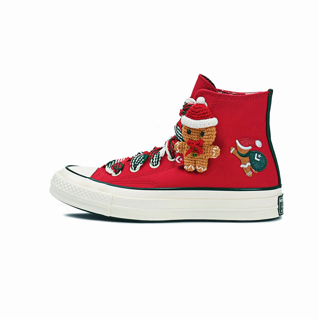 Converse -  Unisex Chuck 70 X-Mas Gingerbread & Knit Sock High Top Shoes (A12454C) Lounge Style