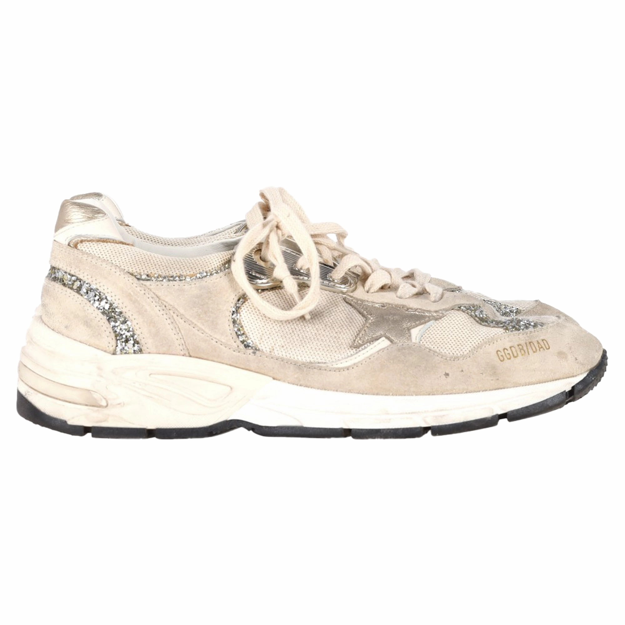Golden Goose Dad-Star Sneakers in Beige Suede Shock Absorption Soles