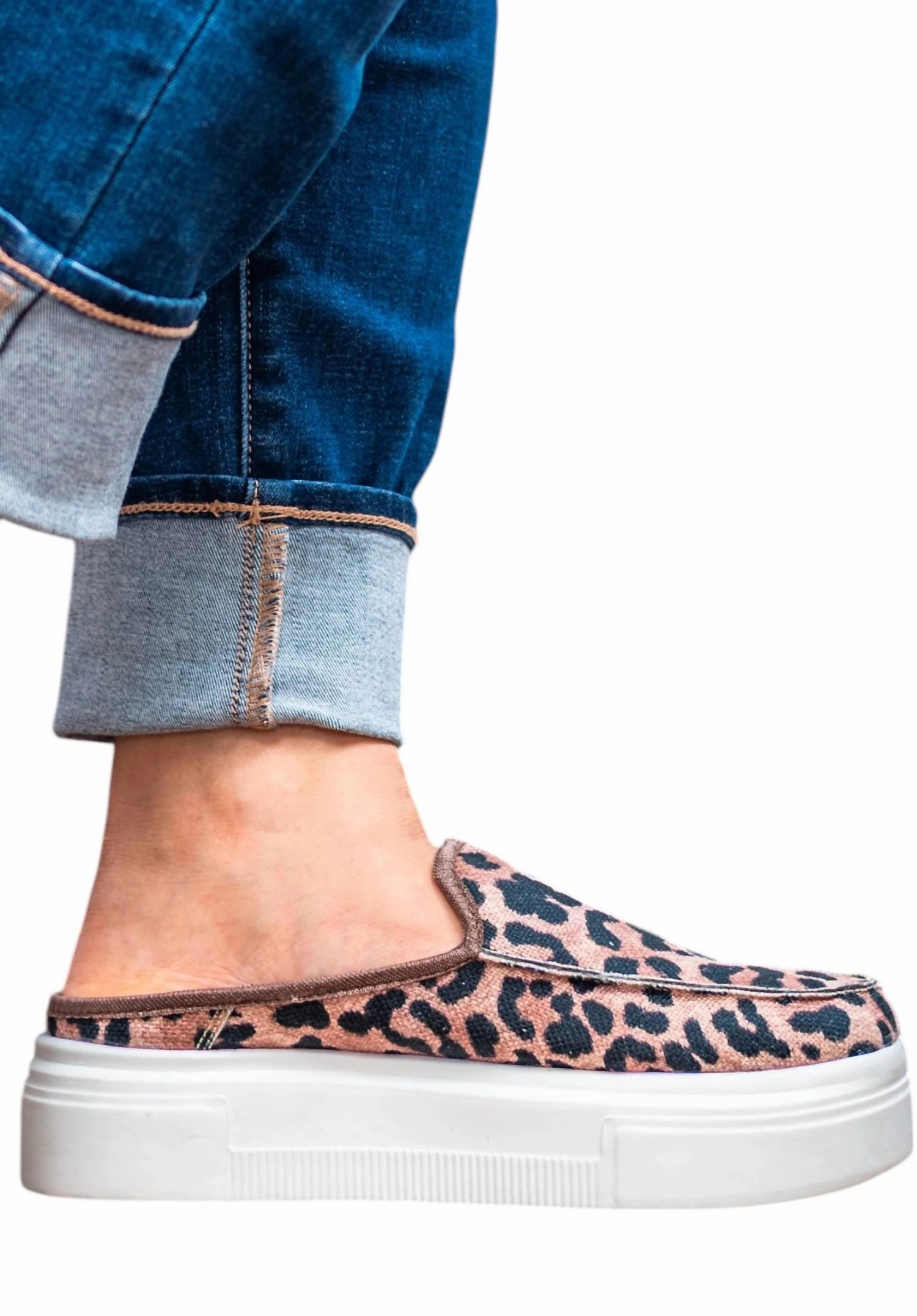 Slip-resistant ease Sneaker Socks Women's Emily Leopard Platform Mule Sneaker In Animal Print