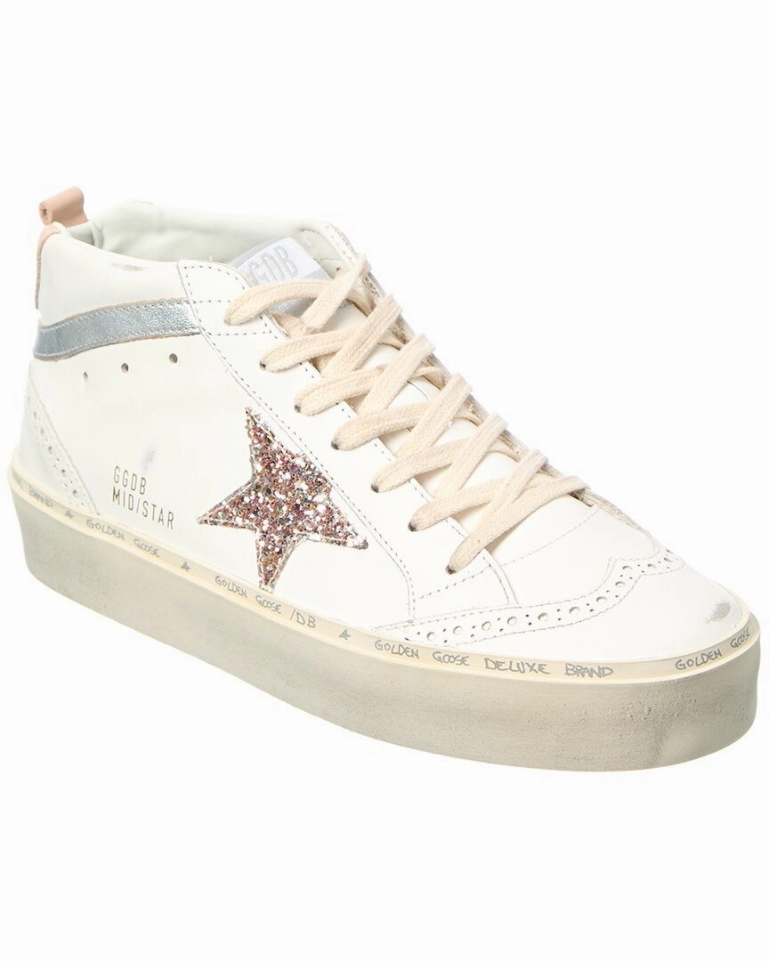 Grip Enhancing Pattern Golden Goose Mid Star Leather Sneaker