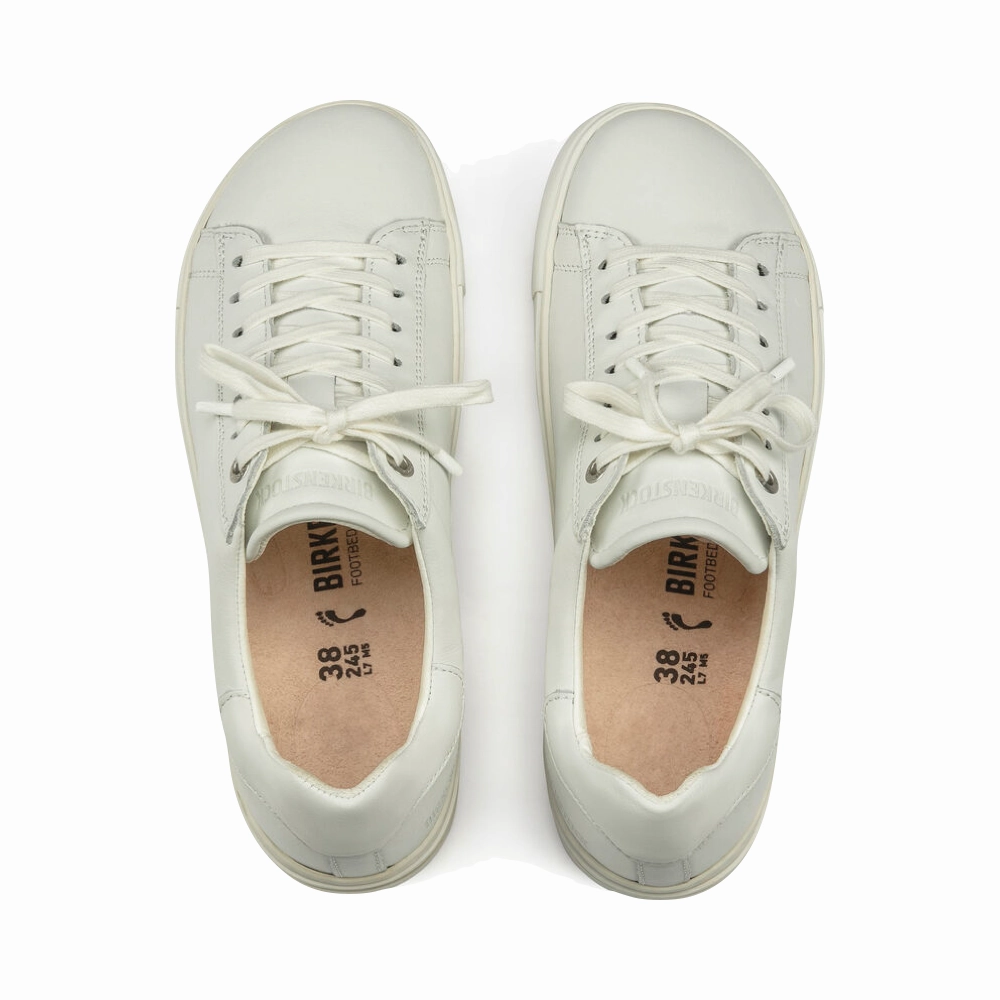 Birkenstock Women's Bend Leather Sneaker in White Follow Step Timeless Accent