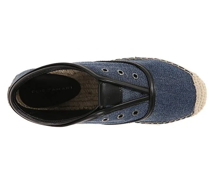Elie Tahari Women's Mako Denim Blue Slip-On Oxford Espadrille Sneakers Shoes All Terrain Shoes