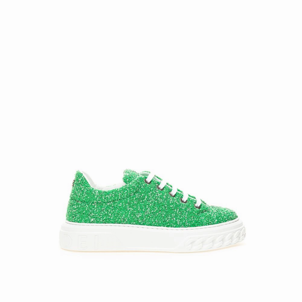 Casadei Emerald Elegance Leather Women's Sneakers Shock   Absorbing Midsole Soft foam