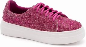 Sports Driven Climate Control Technology Women's Bedazzle Rhinestones Sneakers In Fuchsia