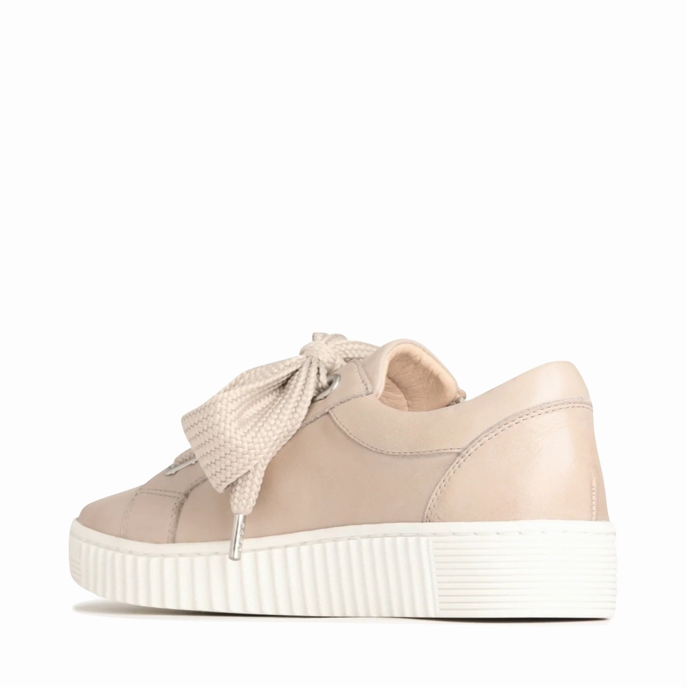 Fast Walk EOS Footwear Women's Jovi Leather Tie Sneaker in Stone