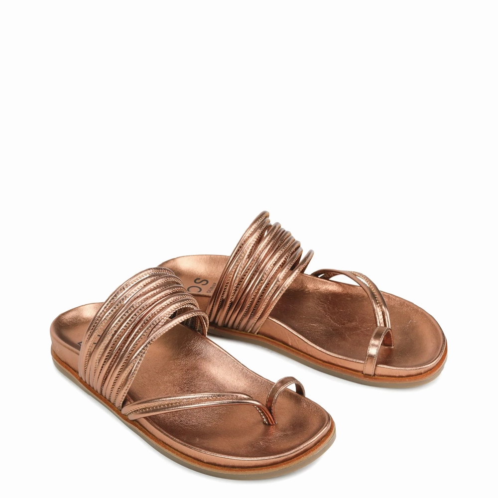 EOS Women's Carmella Toe Loop Sandal in Copper Comfortable summer shoes