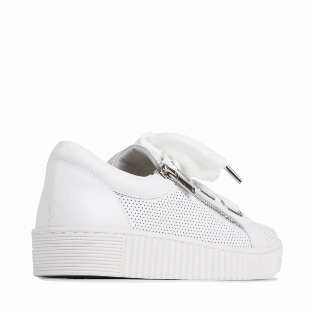 Cushion Grip Flower Hike EOS Women's Jovi Luxe Perf Leather Tie Sneaker in White