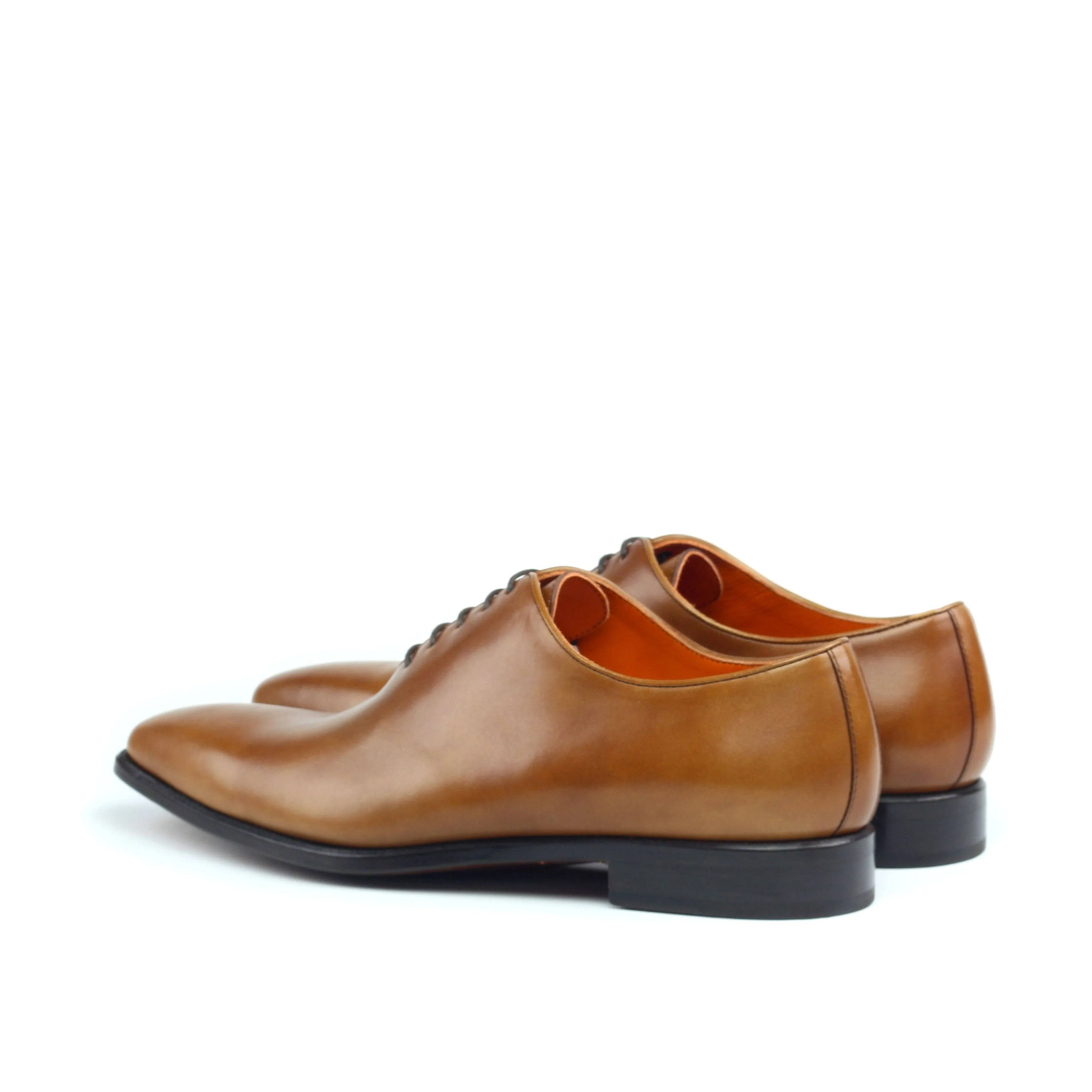 Balanced Structure Urban Lifestyle EPICTETUS - Unique Handcrafted Golden Brown Wholecut Oxford Formal Dress Shoes by Le Ruux