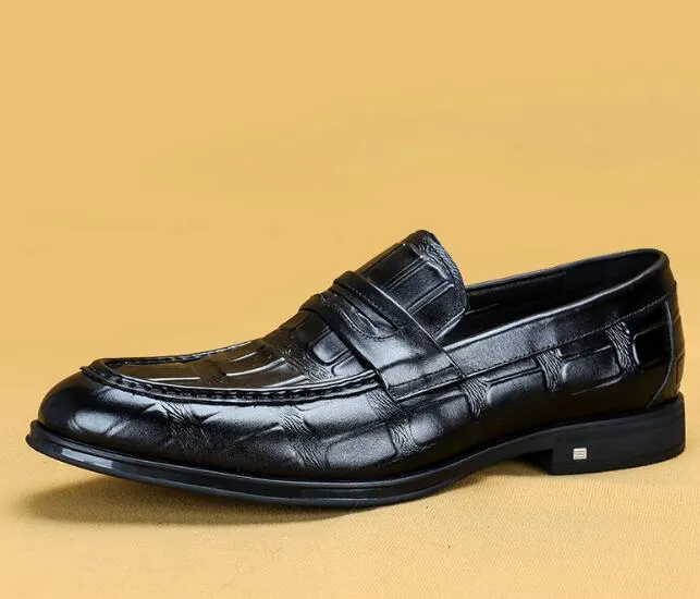 Long Move The Milanino 3 - Men's Elegant Dress Shoes Loafers (Crocodile pattern)