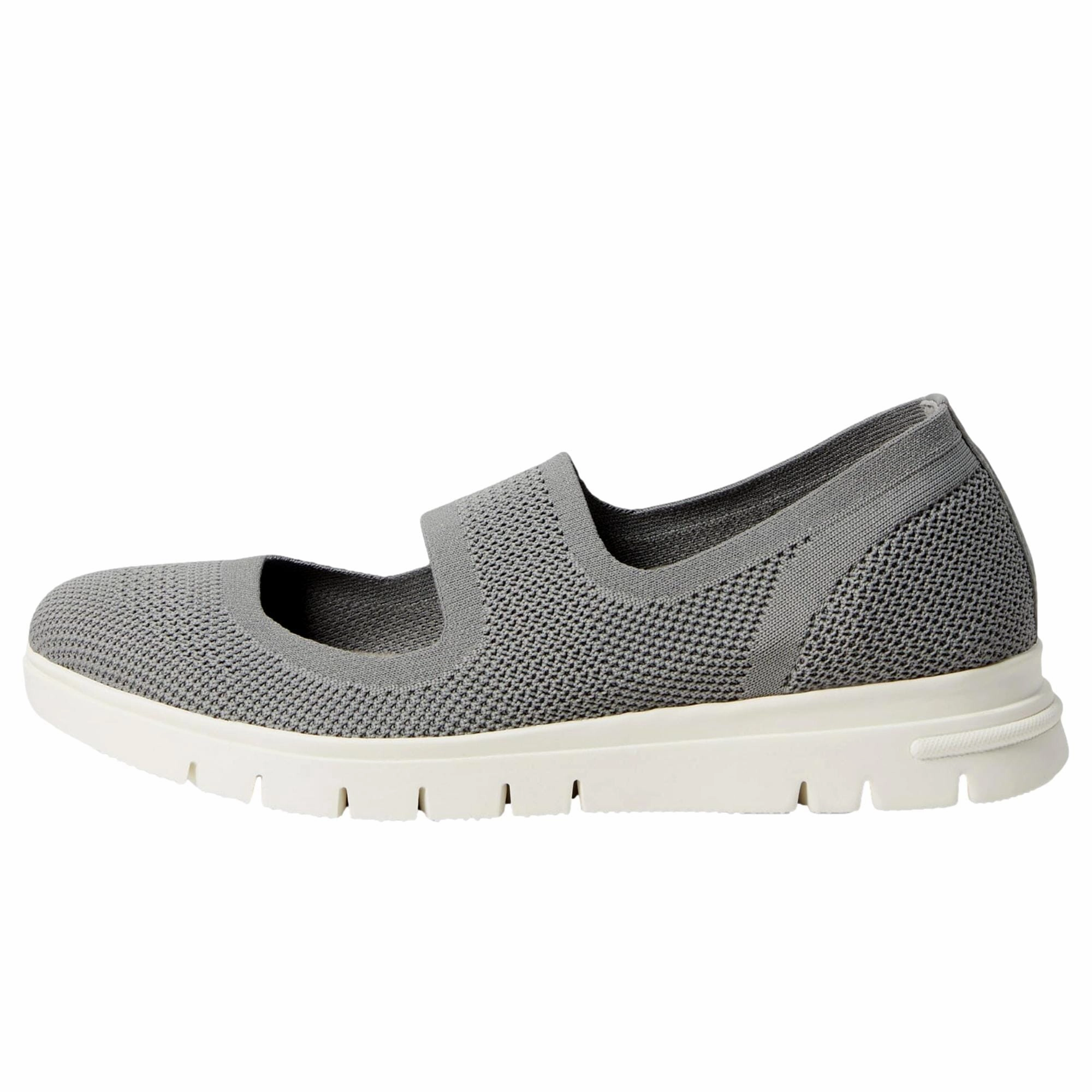 David Tate Comfy Knit Fabtic Flat Grey / White  NWS24-503 Women's City Wear Woven Upper