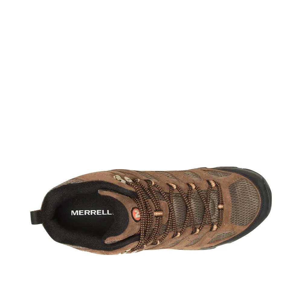 Merrell Men's Moab 3 Mid Waterproof Hiking Boots in Earth Brown Farm Step Subtle Detail