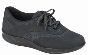 Women's Walk Easy Walking Shoe In Nero Charcoal High impact Dynamic Lacing System