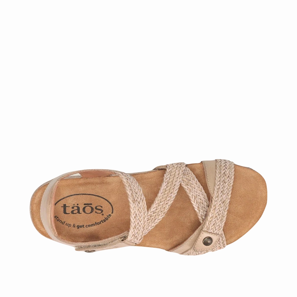 Taos Women's Trulie Strap Sandal in Stone Sleek Look
