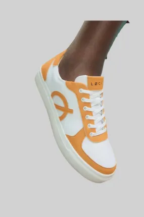 Women's Sneakers In White/orange Stylish Appearance