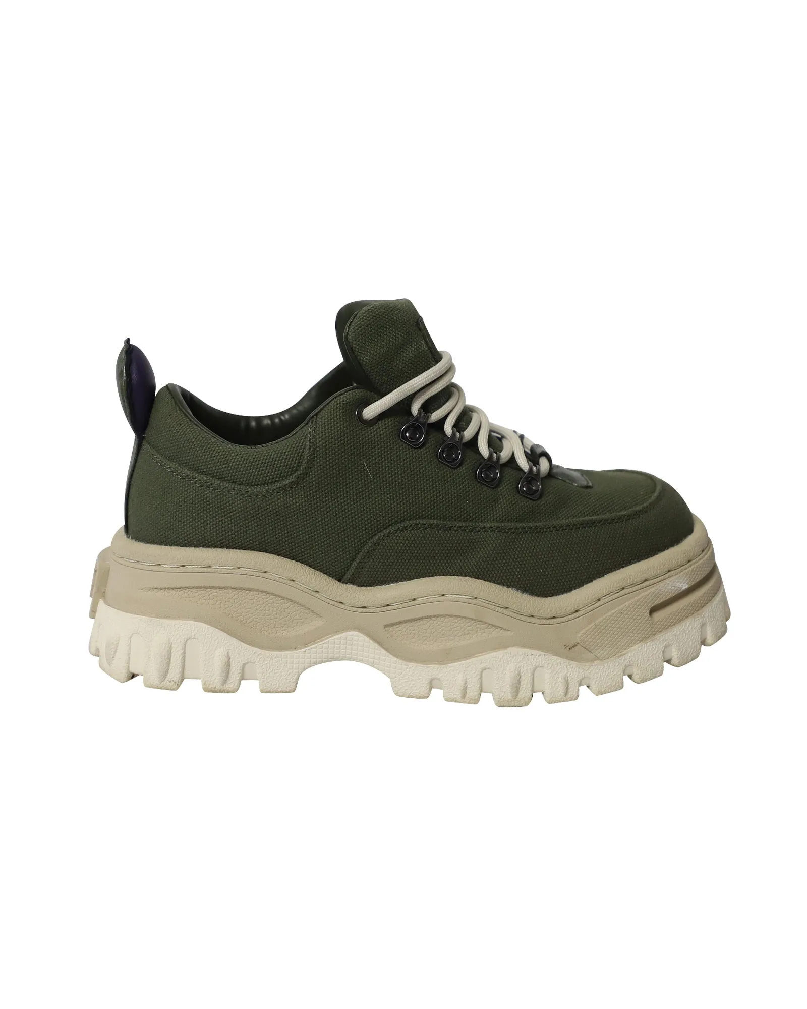 Eytys Chunky Angel Sneakers in Army Green Canvas Vibration Dampening System