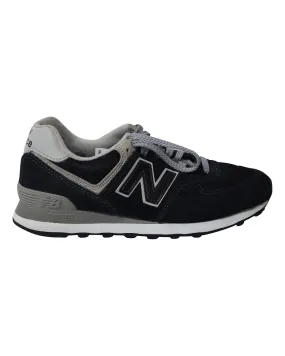 New Balance 574 Core Sneakers in Black Suede Everyday Touch All-Weather Performance