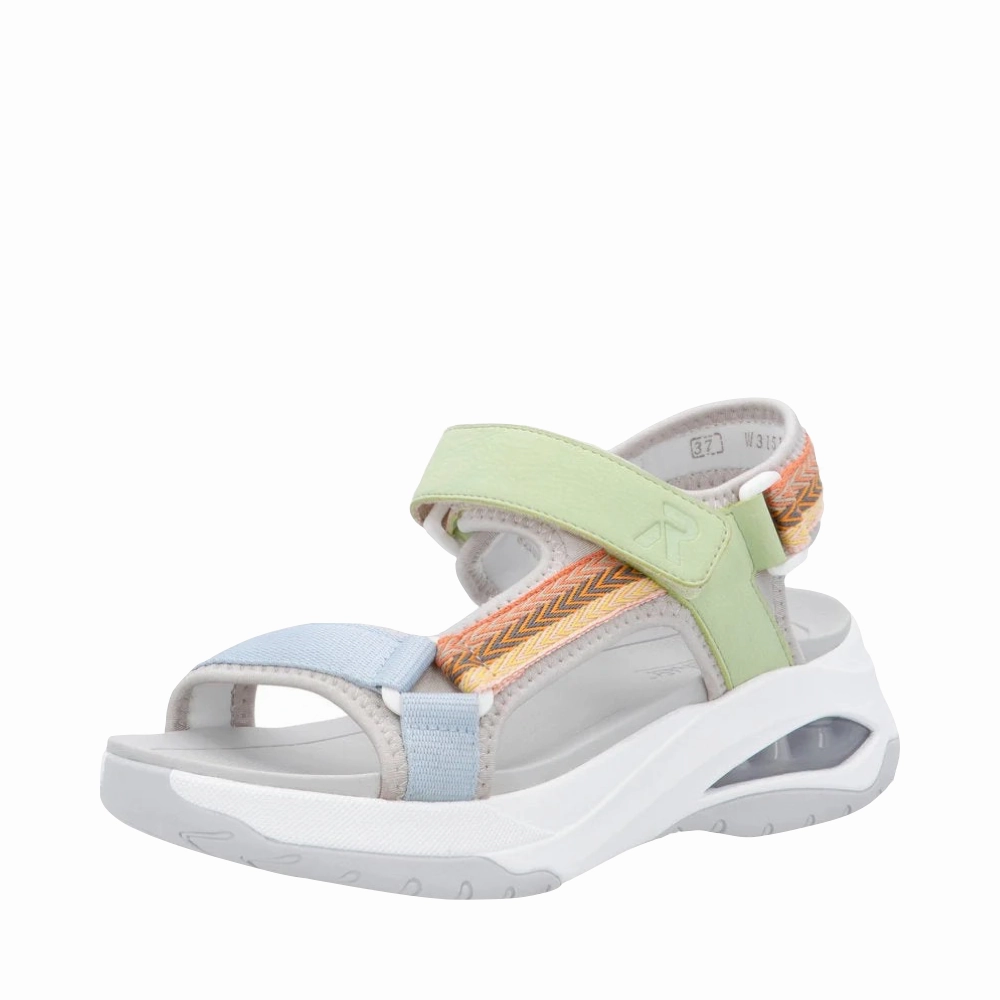 Slip Resistant Outsole Active Days Rieker Women's Dilara 51 Sandal in Pearl Multi