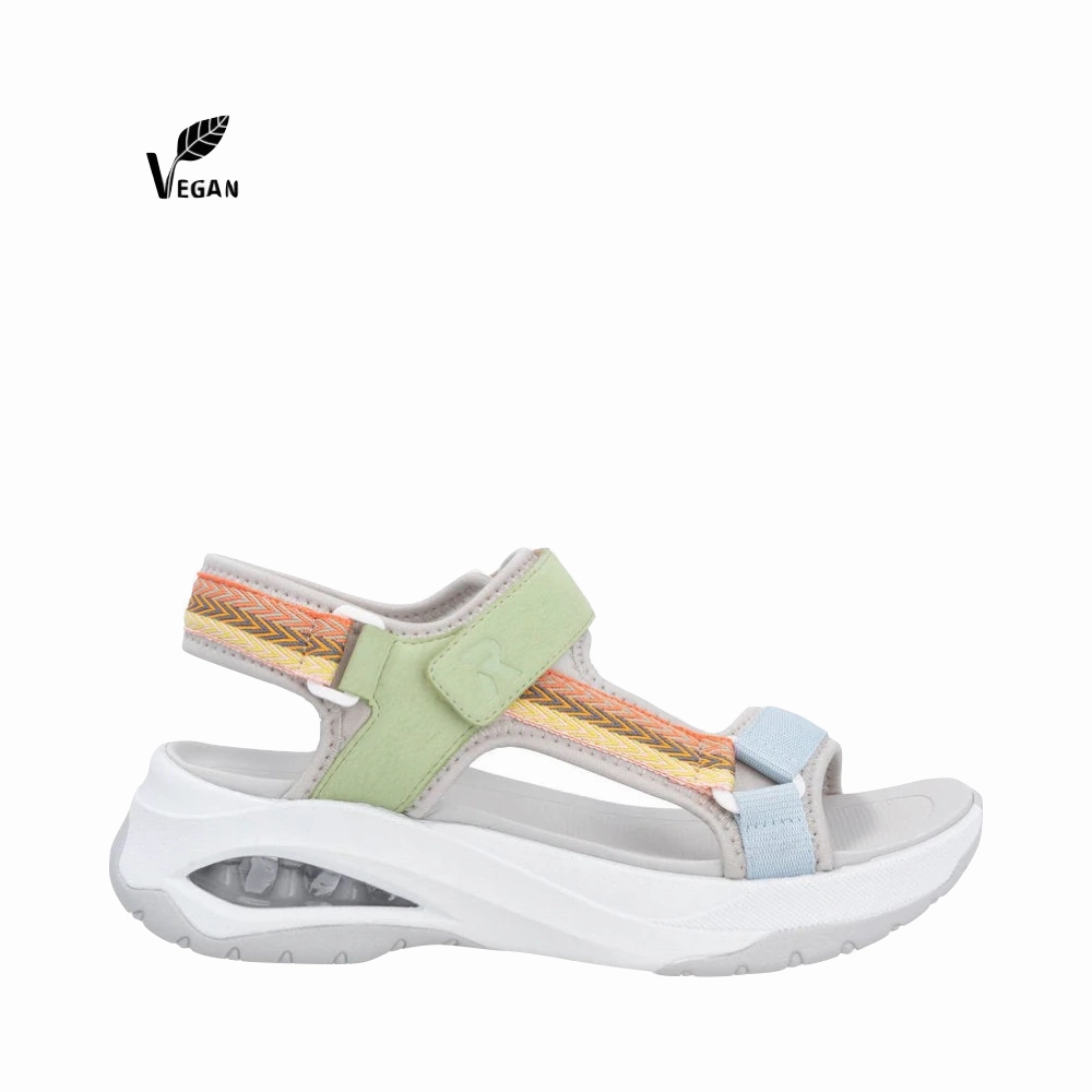 hypoallergenic Rieker Women's Dilara 51 Sandal in Pearl Multi