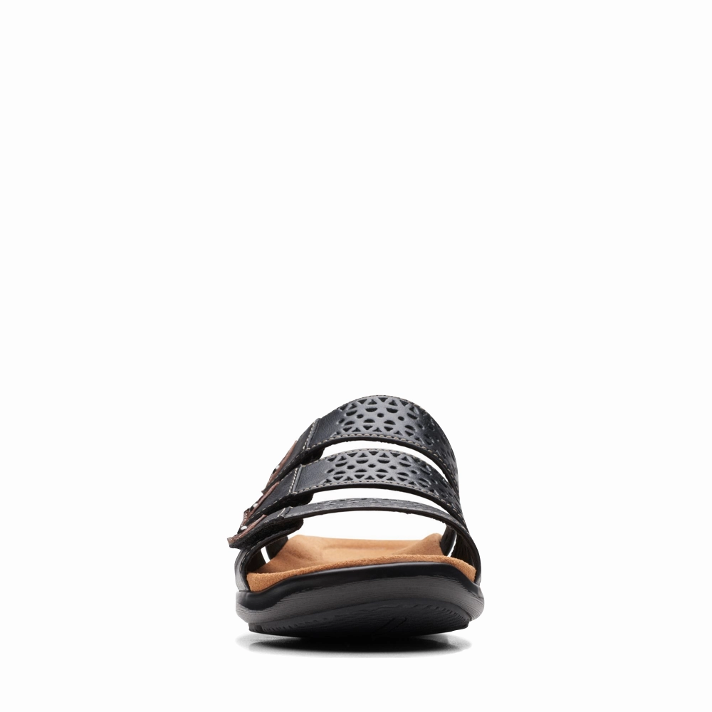 Comfort   insole Clarks Women's Kitly Walk Slide Sandal in Black