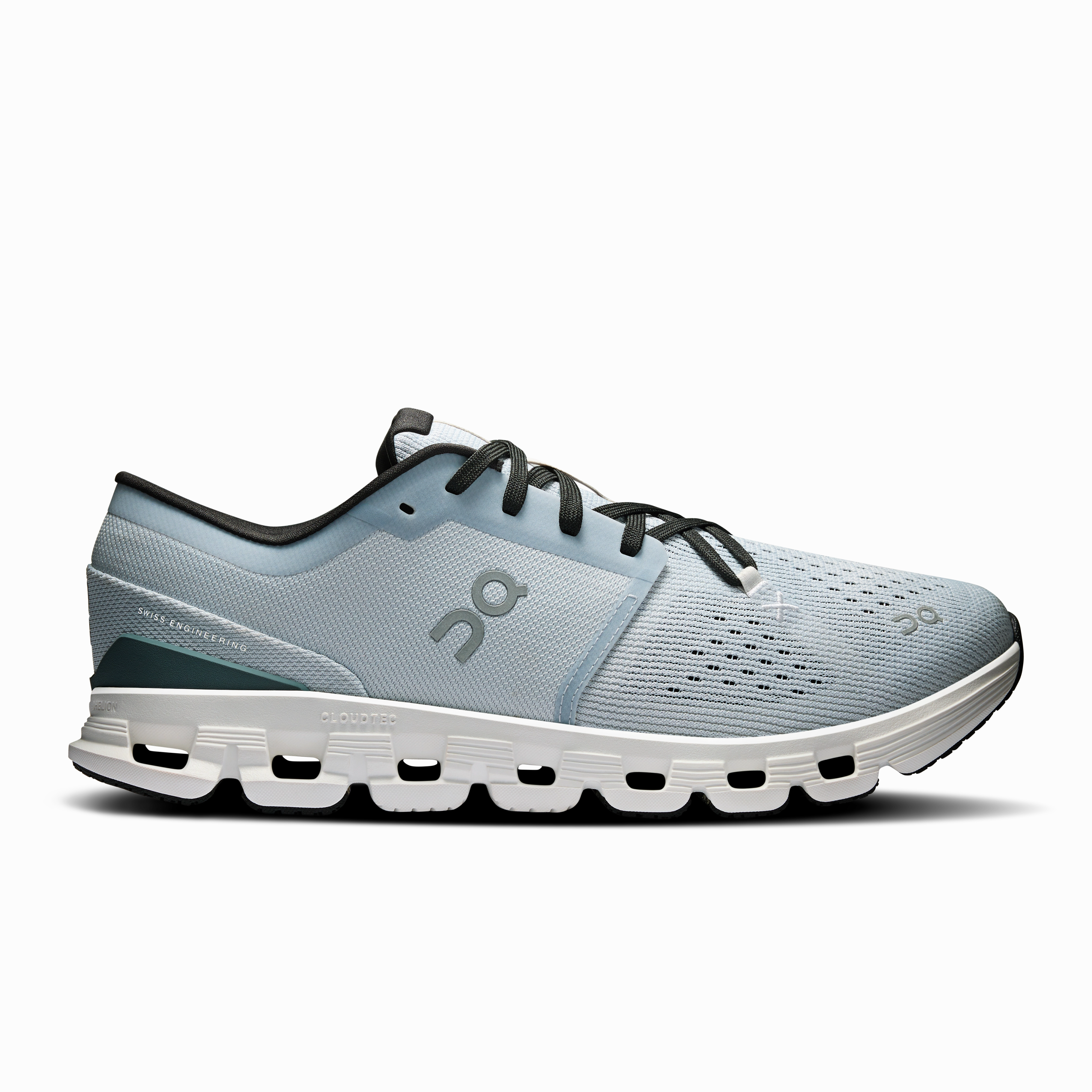 On Running Men's Cloud X 4 Shoes - Glacier / Stone Impact Protection Cushioning reflective shoes