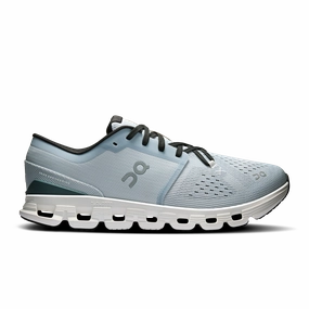 On Running Men's Cloud X 4 Shoes - Glacier / Stone Impact Protection Cushioning reflective shoes
