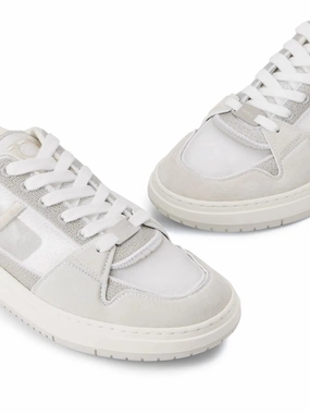 Ferragamo Mesh Suede Lace-Up Sneakers Simple Wear