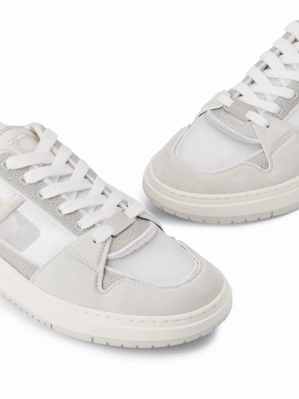 Flexible stability Supportive Ferragamo Mesh Suede Lace-Up Sneakers