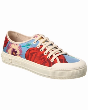 Flexible Outsole Design All Surface Traction Ferragamo Rebel Printed Canvas Sneaker