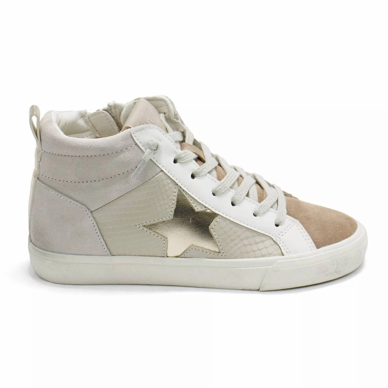 Women's Axel Hi Top Sneaker In Blush/taupe Leather Upper Dual Density Cushioning