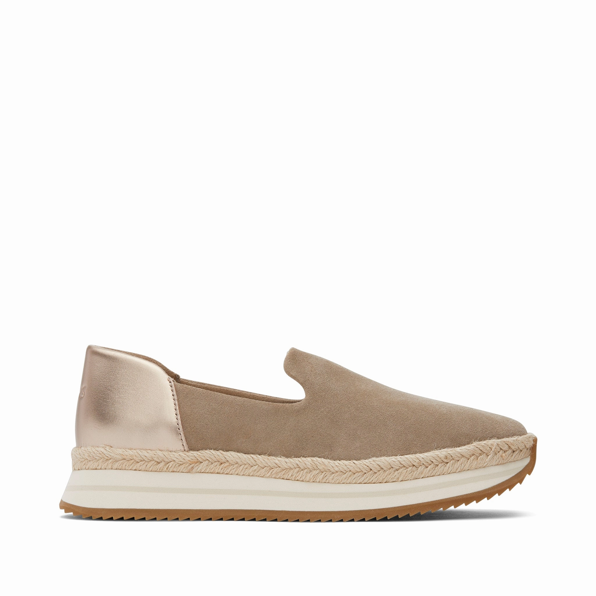 Responsive Walk Jocelyn Taupe Metallic Suede Espadrille Sneaker