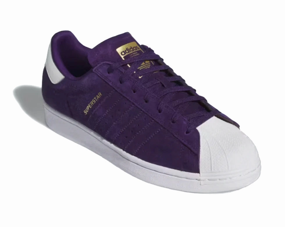Traction Grip Pattern flexible - sole - feature shoes Adidas - Superstar ADV (Collegiate Purple/Zero Metalic/Gold Metallic)