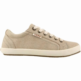 Women's Star Canvas Casual Sneaker In Oat Wash Foam Lining Sporty Touch