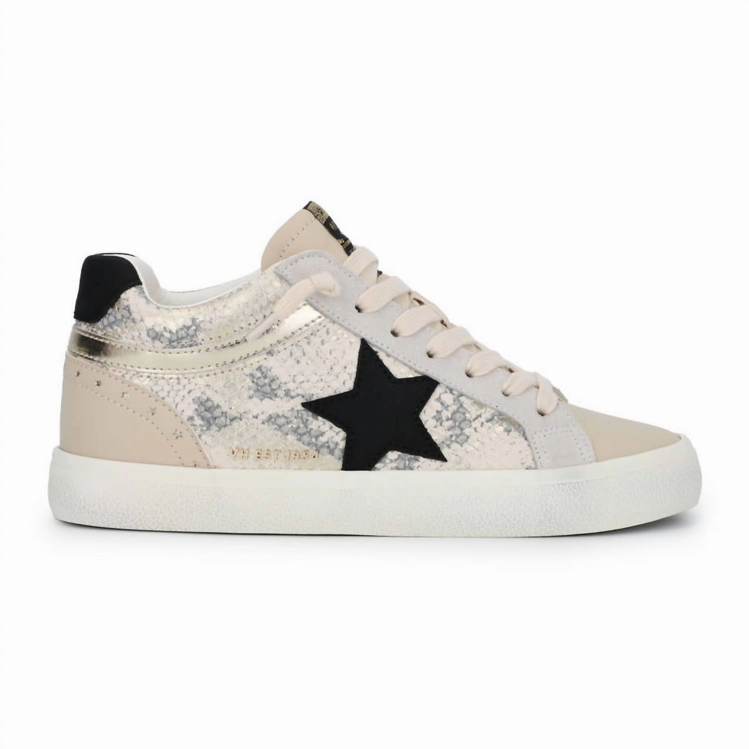 Endurance Run City Hustle Women's Star Snake Mid Top Sneaker In Black Taupe