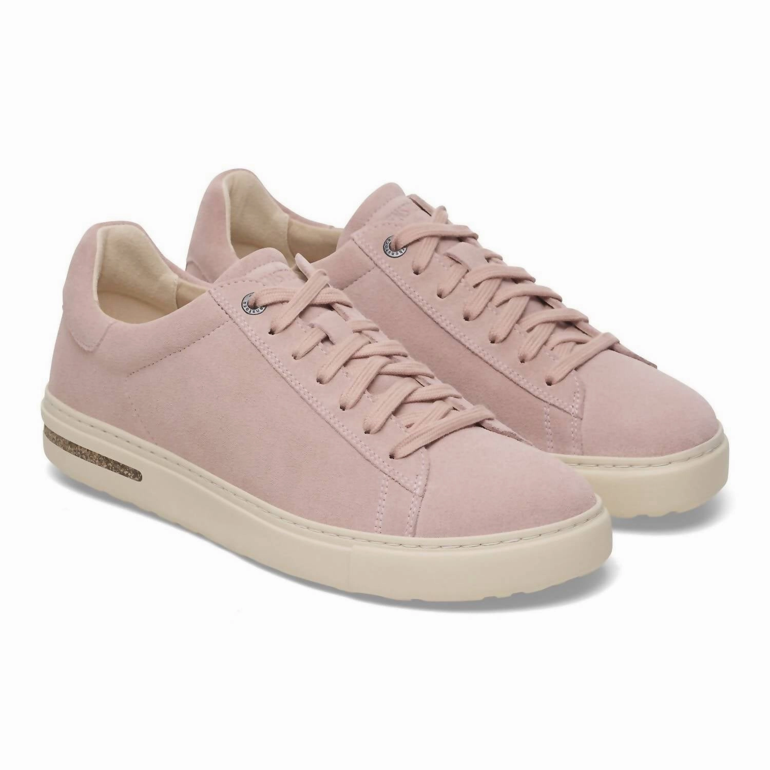 Rubber Traction Pattern Air Mesh Women's Bend Suede Leather Sneaker In Light Rose