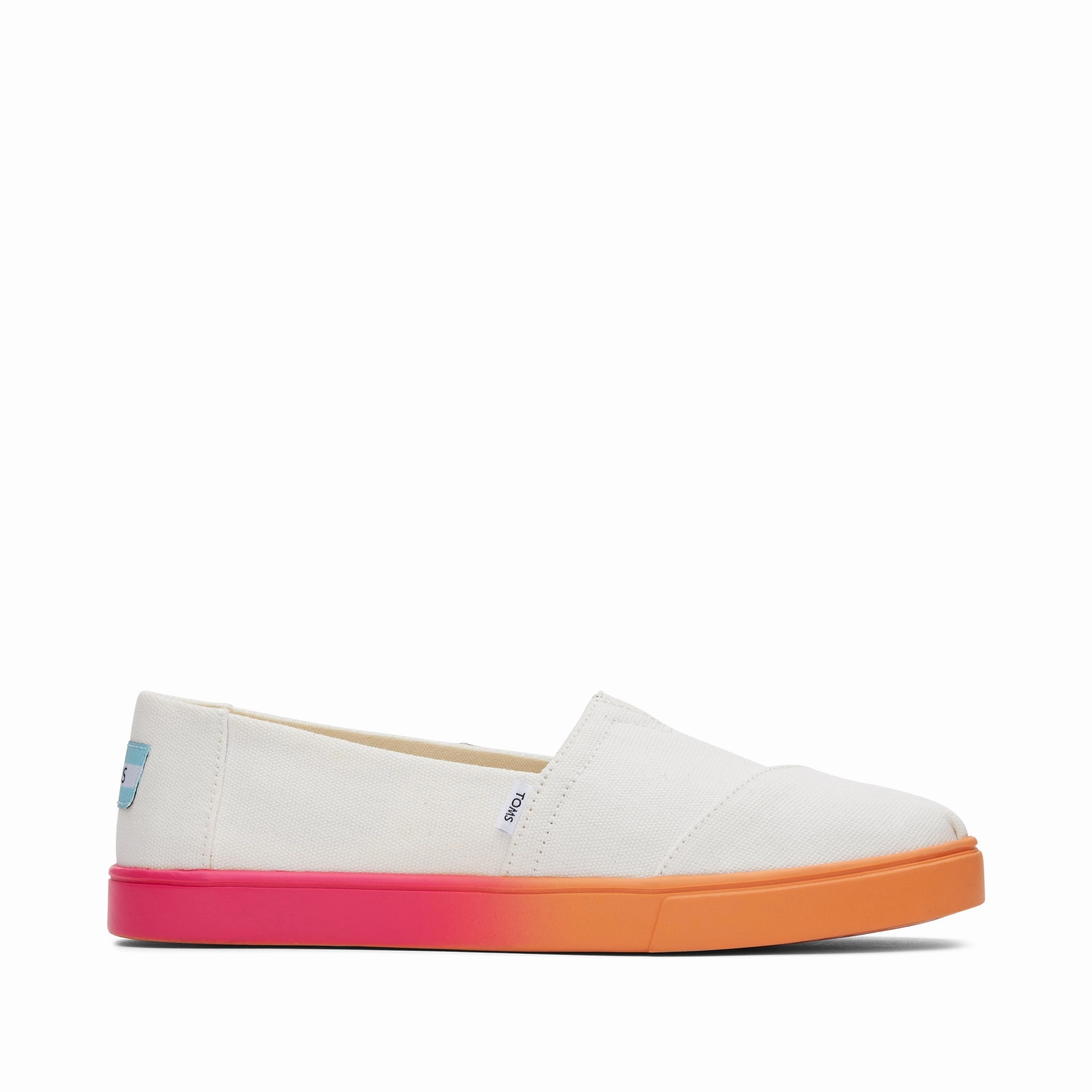 TPUOutsole Alpargata Cupsole White Canvas Slip On Sneaker with Pink Ombre