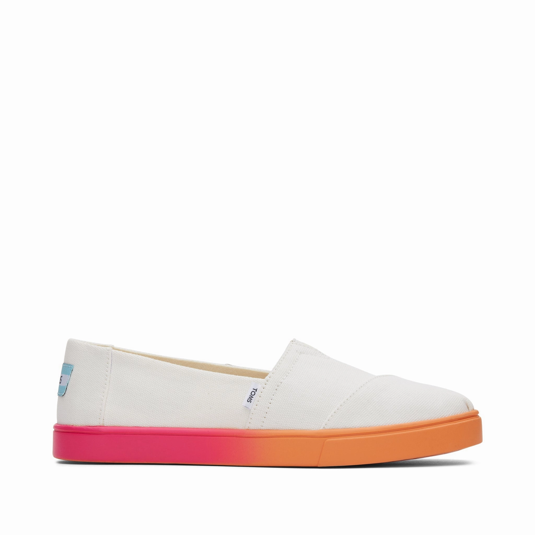 Flex Fit Quality craftsmanship Alpargata Cupsole White Canvas Slip On Sneaker with Pink Ombre