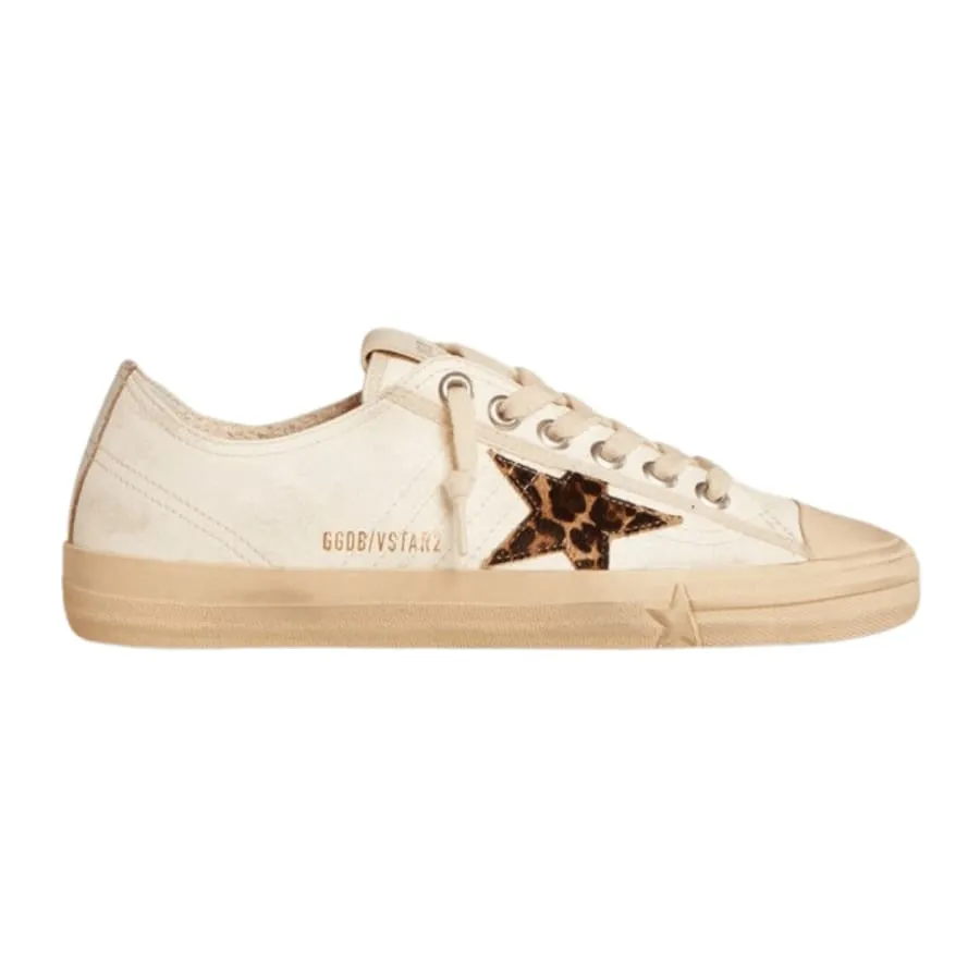 Extended Heel Support Balance Tech Golden Goose V-Star LTD Horsy Leopard Star and Silver Heel Tab Women's Sneakers