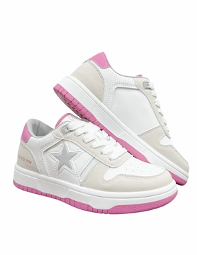 Women's Fresh 10 Sneaker In White/hot Pink CanvasUpper