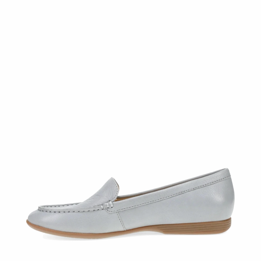 Dansko Women's Lorri Leather Loafer in Grey Modern Appeal clean design